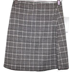 NWOT Womens Vylette 222760 Black White Plaid 90s A-Line Skirt Full Skirt Size XS